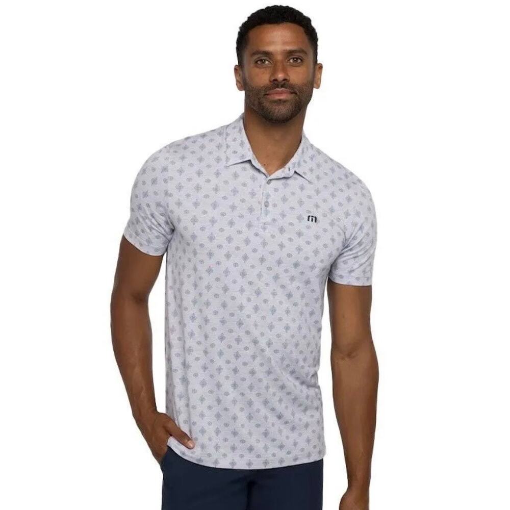 Travis Mathew Men's Atole Golf Polo Heather light grey XXL